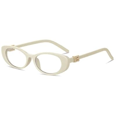 [YMRFW] YMRFW Oval Blue Light Blocking Glasses for Women Retro 90s Glasses Computer TV Eyeglasses Anti Eyestrain
