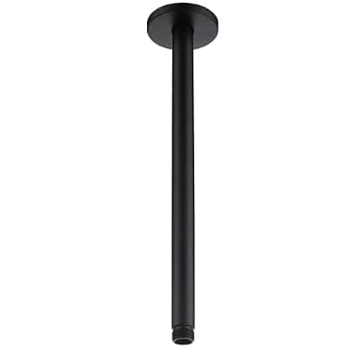 [Aqua Access] 16 Inch Ceiling Mounted Shower Arm with Large Flange, Matte Black, Made of 304 Stainless Steel, Straight Shower Arm for Morden Bathroom