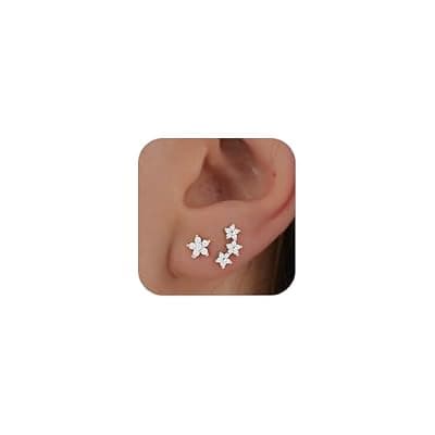 [Bheop] Bheop 14K Gold Plated Stud Earrings for Women Trendy Hypoallergenic Gold Silver Cartilage Tragus Earring Set for Multiple Piercing Dainty Cute Small Helix Earrings Stack Jewelry for Men