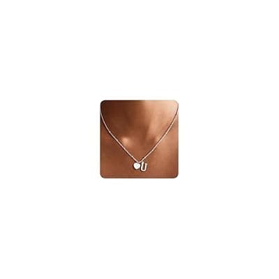 [Ritach] Ritach Heart Initial Necklace for Girls Kids Women - Gold/Silver Tiny Heart Letter Necklace Dainty Gold Initial Necklaces for Women Girls Teen Girl Gifts Birthday Gifts