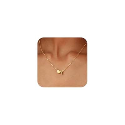 [BAYLAY] BAYLAY Gold Initial Necklaces for Women Girls, 18K Gold Plated Heart Letter Initial Necklace Dainty Gold Necklaces for Women Teen Girl Gifts Trendy Stuff Gold Jewelry Birthday Gifts