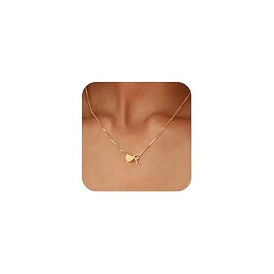 [BAYLAY] BAYLAY Gold Initial Necklaces for Women Girls, 18K Gold Plated Heart Letter Initial Necklace Dainty Gold Necklaces for Women Teen Girl Gifts Trendy Stuff Gold Jewelry Birthday Gifts