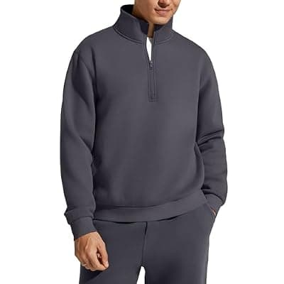 [G4Free] G4Free Flurrylux Men's Zip Pullover Fleece Lined Sweatshirts Half Zip Cotton Stand Collar Fashion Hoodies Winter