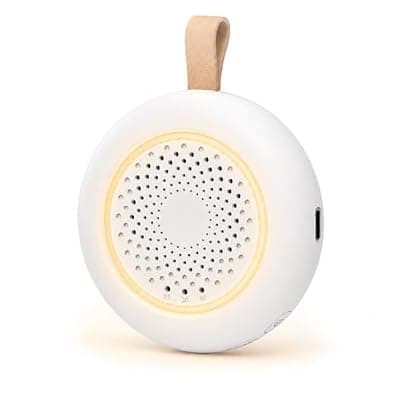 [Coulunfit] Portable White Noise Sound Machine for Baby, 24 Soothing Sounds, Smart Cry Detection, 18H Playtime, 3-Level Night Light, Timer & Continuous Play, Rechargeable Mini Sleep Soother for Nursery, Travel