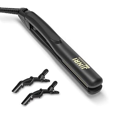 [JINRI] JINRI Hair Straightener with Titanium Plate 0.8 Inch 200℃ Mini Flat Iron,Perfect Travel Size Hair Straightener Dual Voltage,Suitable for All Hairstyles