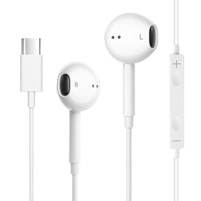 [POKYZEN] USB C Headphones for iPhone 17/16/15 Pro Max Plus, Type C Earbuds for iPad Pro Air Mini, Earphones for MacBook Series, for Google Pixel, Samsung
