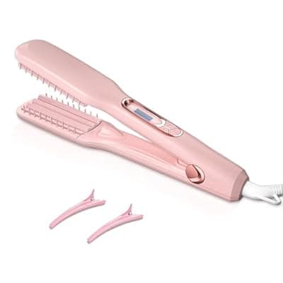 [JINRI] JINRI Hair Brush for Short & Thin Hair, 1.38 Inch Hot Styling Brush with Adjustable Temperature, Dual Voltage 100-240V, Volumizing Hair Iron, Long Lasting Root Volume Hair Styler, Pink