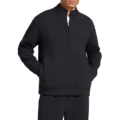 [G4Free] G4Free Smoofit Fleece Sweatshirts for Men Half Zip Mock Neck Pullover Casual Fashion Sweat Shirt with Pocket Fall Winter