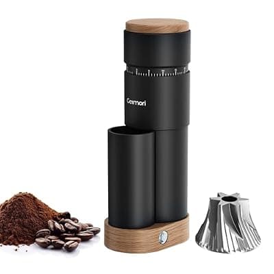 [wirsh] Burr Coffee Grinder,Wirsh Portable Electric Grinder Geimori T38 Plus,Espresso Grinder with Conical Burr,Stepless Grind Settings from Fine to Coarse for Espresso,Drip,French Press,Home&Travel Use