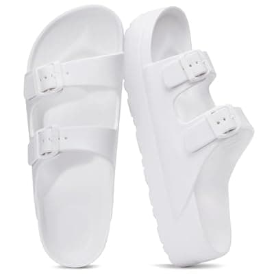 [shevalues] shevalues Women’s Platform Sandals with Arch Support, Lightweight Cloud Slides with Adjustable Double Buckle, Comfortable EVA Recovery Sandals for Summer Beach