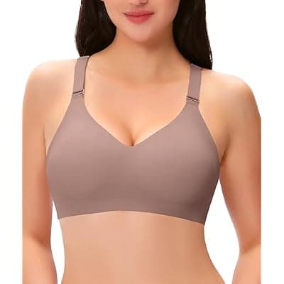[Finduself] Seamless Bras for Women No Underwire Wireless Push up Bras, Cooling Ice Silk T-Shirt Bra Comfy Bralettes