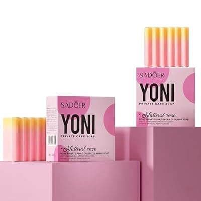 [KEKE] Natural Rose Yoni Bar Soap for Women, pH Balanced Intimate Care Feminine Wash with Real Rose Petals & Calendula, Premium Aircraft Box Packaging & Foaming Net, Multi-Pack Options YONI BAR (2 Pack)