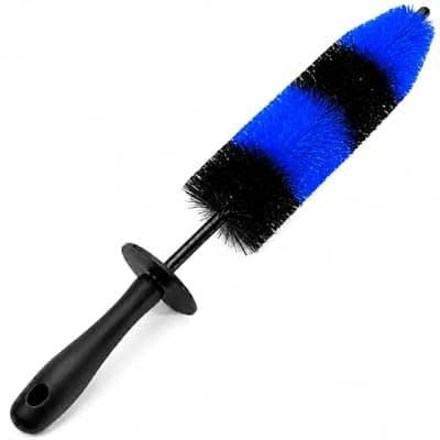 [Kirovalis] Kirovalis Wheel & Tire Brush, 18“ Soft Bristle Long Handle Wheel Cleaning Brush for Rims, Tires & Wheels, Scratch-Free Car Detailing Brush for Engine Bay, Exhaust Tips, Trucks & SUVs