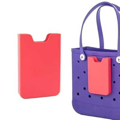 [MOSZANDI] MOSZANDI Phone Holder for Bogg Bag Cell Phone Holder Compatible with All Bogg Bags Silicone Phone Case Holder Waterproof Sturdy Bogg Bag Phone Holder Accessories for Beach Bags Tote Bag(Pink)