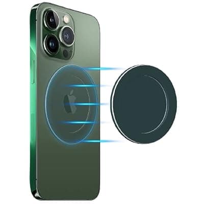 [Python Trend One] Magnetic Base Plate Designed for iiPhone 12 13 14 15 Pro/Max/Mini, Removable Wireless Charging Compatible for Collapsible Phone Grip Ring Holder Magnet, Grey