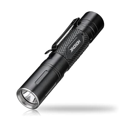 [HOSONIC] HOSONIC HD10 Rechargeable Tactical Flashlight, Small Flashlights Powerful with Clip, LED Super Bright Flash Light 5 Modes for Home Camping Emergencies