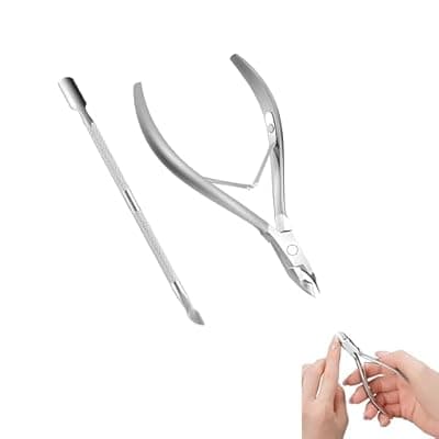 [ZXfad] ZXfad 2pcs Cuticle Cutter,Includes Cuticle Scissors and a Cuticle Pusher,Suitable for Fingernails and Toenails