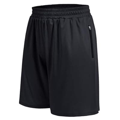 [BOOJO] BOOJO Basketball Gym Mens Shorts with Zipper Pockets - Quick Dry Lightweight Athletic Workout Running Casual Shorts for Men