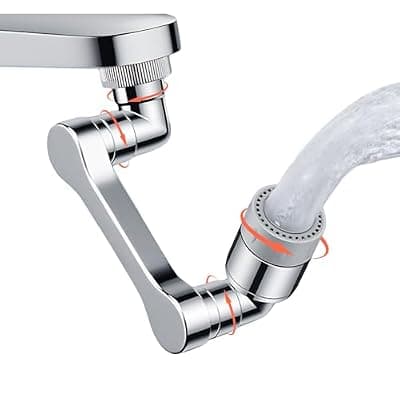 [ELESULTRA] ELESULTRA 1440° Swivel Sink Faucet Extender - Universal Kitchen Sprayer, 2 Flow Modes, 1080°+360° Rotatable Sink Aerator Extension, Swivel Multifunctional Robotic Arm for Kitchen/Bathroom