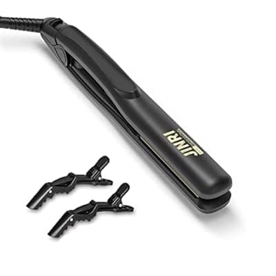 [JINRI] 3 in 1 Heated Hair Styling Tool: Straightener, Crimper, and Hot Brush - Smooth Anti-Frizz Finish | Electric Brush for Straightening and Styling (M)