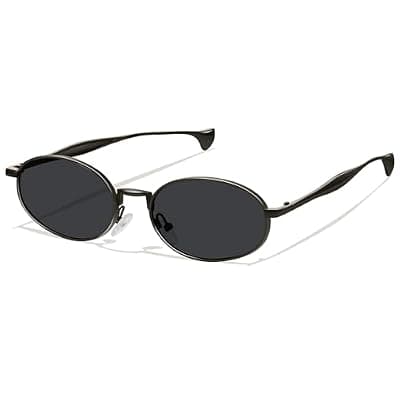 [YMRFW] YMRFW Gold Oval Sunglasses for Women Men 2026 Retro Design Metal Style 70s Shades Trendy Sun Glasses UV Protection