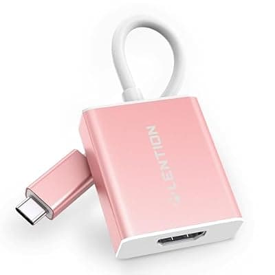 [LENTION] LENTION USB C to HDMI Adapter Compatible with iPhone 15/16/17 to HDMI Adapter for TV, Thunderbolt 3/4 to HDMI for 2025-2016 MacBook Pro, iMac/Air iPad, Galaxy HDTV Projector Monitor (Rose Gold)