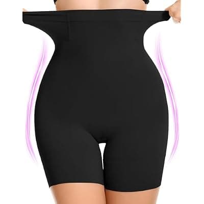 [SIMIYA] SIMIYA Shapewear Tummy Control Shorts for Women, 5-IN-1 Body Shaper High Waisted Girdle Boyshort Slip Short for Under Dresses