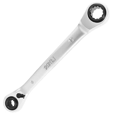 [DSBYKJ] DSBYKJ 4-in-1 Reversible Ratchet Wrench Set, Chrome Vanadium Steel, 72-Point, Short Length, Silver (8.10.12.13)