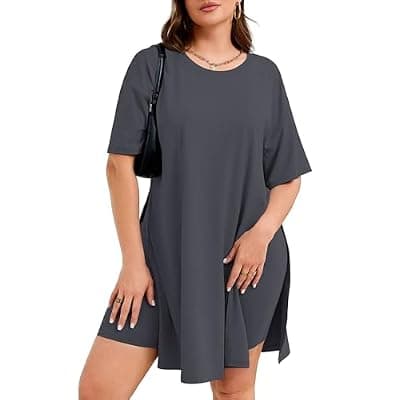 [AusLook] AusLook Lounge Sets for Women Plus Size 2 Piece Outfit Tunic Top and Biker Shorts Matching Set Casual Summer Outfit 1X-5X
