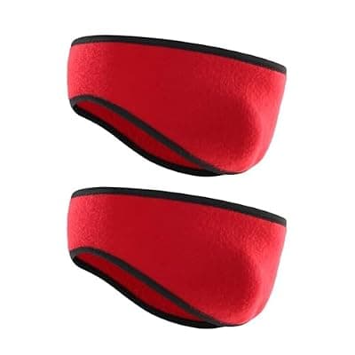 [Renil] Ear Warmers for Men and Women & Ear Warmers for Cold Weather Headband (Red+Red)
