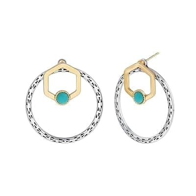 [BAYLAY] BAYLAY Boho Turquoise Earrings for Women-Western Gold Earrings Gold/Silver and Turquoise Jewelry for Women Western Earring Studs Elegant Women's Jewelry Perfect Gifts for Mom Wife Girlfriend