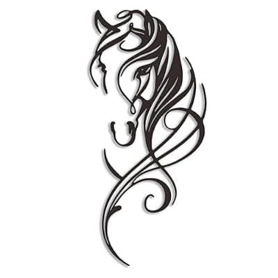 [JBCHUCI] JBCHUCI Metal Horse Wall Art Decor - Western Equestrian Line Art & Dynamic Metal Wall Sculptures, Horse Wall Decor for Home Bedroom, Bathroom, Living Room (15.7x 7.2 Inch)