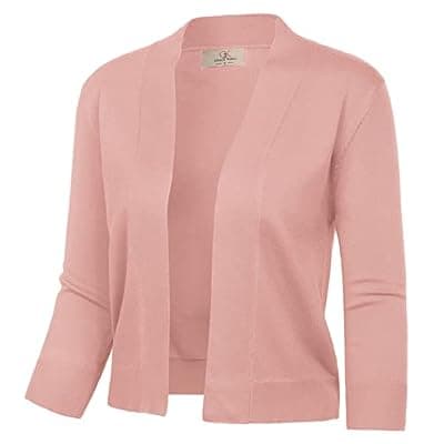[GRACE KARIN] GRACE KARIN Womens 3/4 Sleeve Knit Cropped Cardigan Sweaters Lightweight Open Front Bolero Shrugs Sweater for Dress