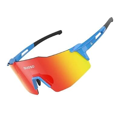 [suoso] suoso Sports Cycling Sunglasses for Men: Lightweight UV Protection Polarized Sun Glasses for Youth Baseball Softball Running
