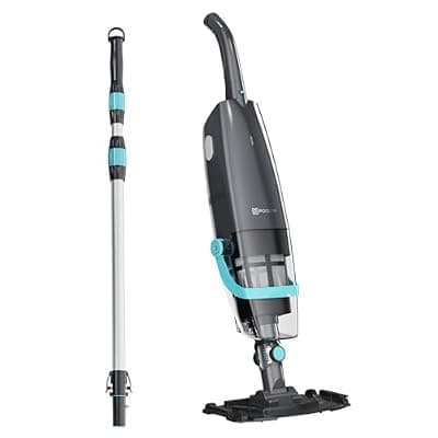 [PoolMr] PoolMr Cordless Handheld Pool Vacuum, Rechargeable Pool Cleaner with 18.5 Gal/Min Suction, 60 Min Runtime, Dual-Phase Cleaning System, Ideal for Above Ground Pools, Spas, Hot Tubs, Obsidian