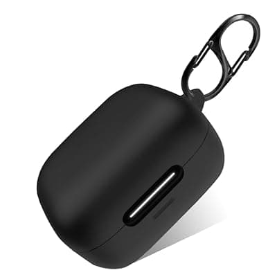 [Generic] Silicone Case Compatible with Anker Soundcore P30i, Shockproof Protective Cover with Carabiner for Easy Attachment, Designed for Men and Women (Black)
