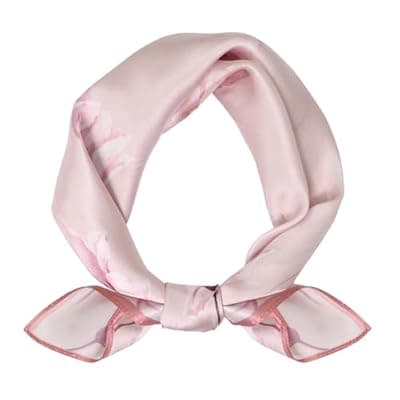 [Ciormis] Ciormis 100% Mulberry Silk Scarf- 21" Square Neck Hair Scarves Lightweight Neckerchief for Women Ladies Men with Gift Box