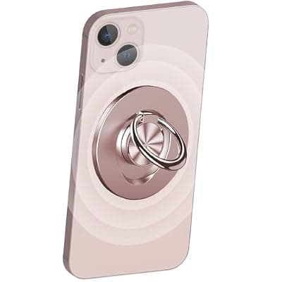 [Python Trend One] Magnetic Ring Holder Magnet Compatible with Magsafe for iPhone 12 13 14 15 Pro/Max/Mini Accessories, Removable Phone Grip Finger Loop Wireless Charging Compatible (Pink)