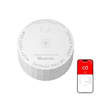 [HEIMAN] Heiman Smart Carbon Monoxide Detectors, Real-Time Notifications, 2.4 GHz Wi-Fi, UL 2034 5th Certified, CO Detector Battery Powered, 85 dB Alarm, Small CO Alarm for Home Hotel Rental Apartment/C1-W