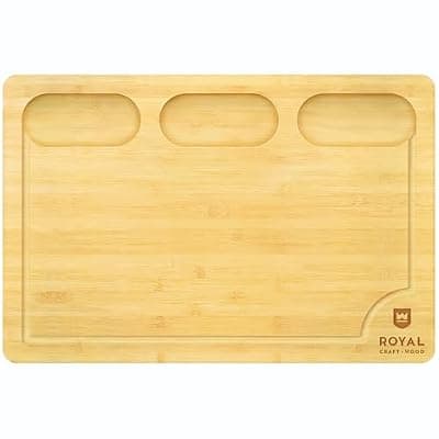 [ROYAL CRAFT WOOD] ROYAL CRAFT WOOD Bamboo Cutting Board with Juice Groove - Kitchen Chopping Board for Meat Cheese and Vegetables, Heavy Duty Serving Tray