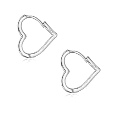 XIUQILAI 925 Sterling Silver Heart Earrings for Women, Dainty Huggie Hoop Fashion Hypoallergenic Small Chunky Stud Earrings Lightweight Love Heart Dangle Jewelry