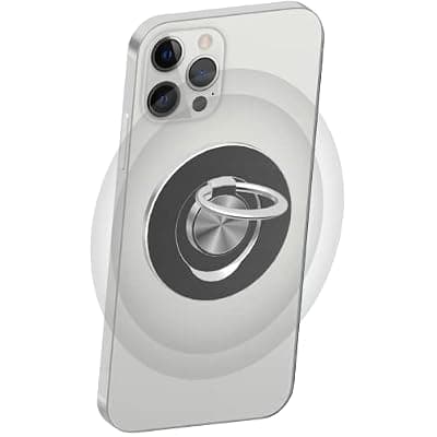 [Python Trend One] Magnetic Ring Holder Magnet Compatible with Magsafe for iPhone 12 13 14 15Pro/Max/Mini Accessories, Removable Phone Grip Finger Loop Wireless Charging Compatible (Silver)