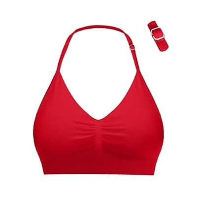 [Comper] Comper Sports Bras for Women Halter Bra Seamless Open Back Workout Bra Gym Yoga Sports top Sexy Adjustable Bralette