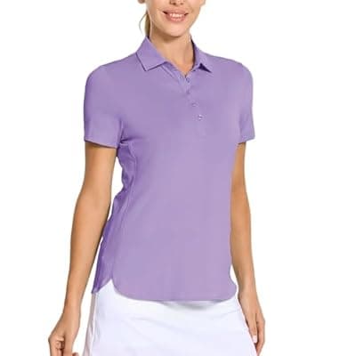 [M MAELREG] M MAELREG Womens Golf Shirt Short Sleeve 5 Buttons Quick Dry Casual Solid Moisture Wicking Tennis Polo Shirts for Women