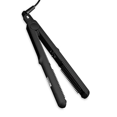 [JINRI] 3 in 1 Heated Straightening Brush Flat Iron for Smooth, Anti Frizz Hair Styling | Electric Hot Brush Crimper with Hair Straightening Features (L)