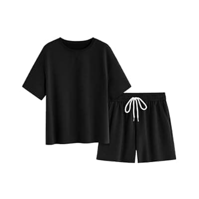 [Zenlonr] Zenlonr Women's Two Piece Lounge Sets 2026 Summer Casual Oversized Shirts Shorts Matching Airport Travel Outfit