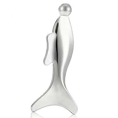 [ANPODE] 5-in-1 Gua Sha Facial Tools,Fish Guasha Massage Tool for Face&Body, Facial Roller Massager for Lymphatic Drainage &Jawline Sculpting & Puffiness Reducing,Gua Sha Muscle Scraper Tool,TMJ Relief Tool