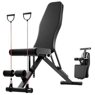 [ALSO GO] ALSO GO 2026 Adjustable Weight Bench – 1000 lbs Capacity, 7 Back Postion 3 Seat & 4 Foot Hook – Foldable Dumbbell Bench for Full Body Strength Training,Home Gym,Small Space Apartment Room