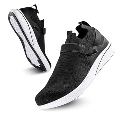 [rosrabit] rosrabit Men's Walking Shoes, Wide Toe Box Breathable Barefoot Shoes, Lightweight Minimalist Slip-On Sneakers for Men