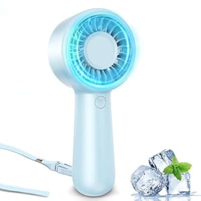 [AUIIAH] AUIIAH Portable Handheld Fan Personal Small Turbo Hand Fan Powerful, Cooling, Lanyard, USB Rechargeable, 5 Speeds, Makeup, Gifts for Women Men, Kid, Mom, Hot Summer, Travel, Sports, Wedding Use